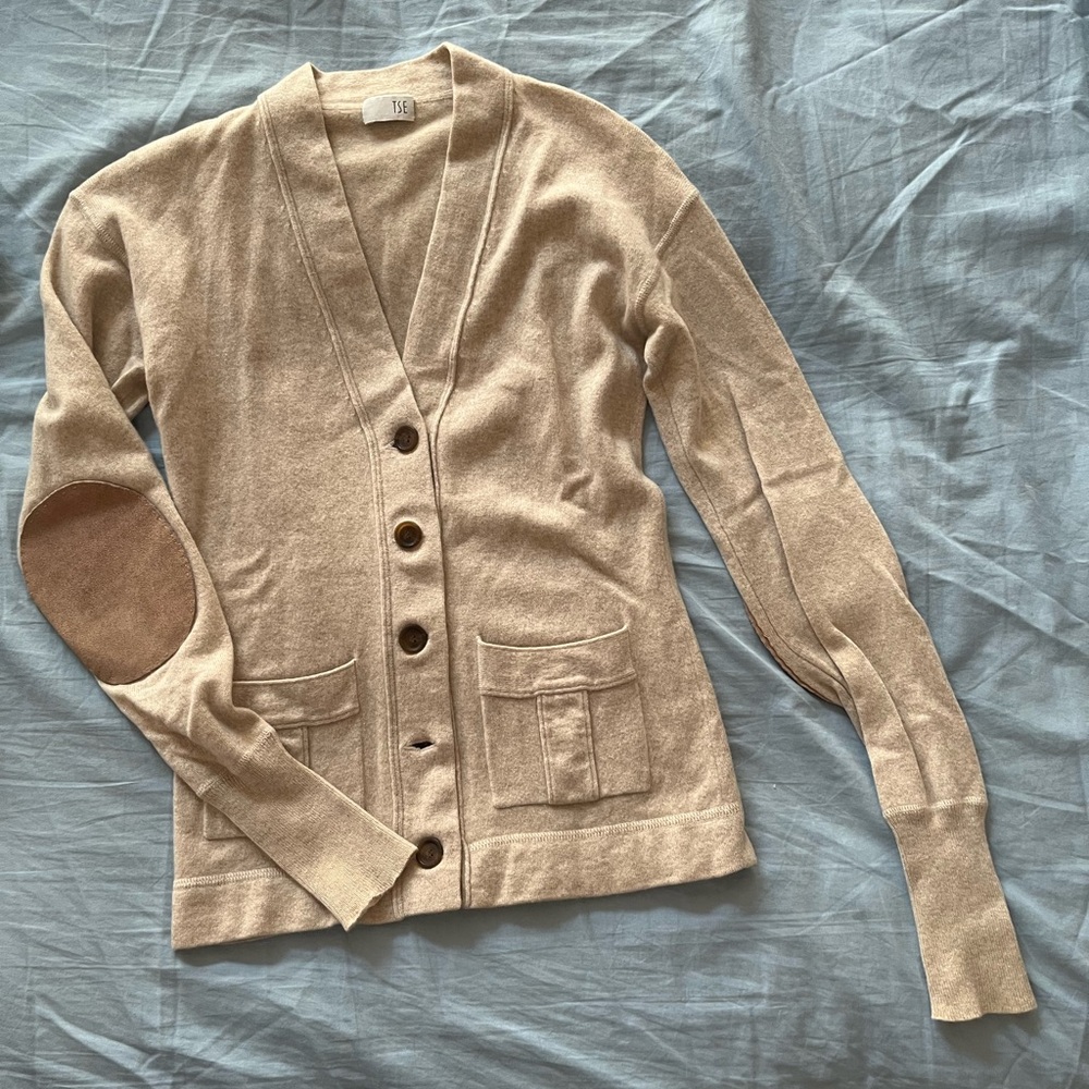 TSE Cashmere Beige Cardigan Sweater